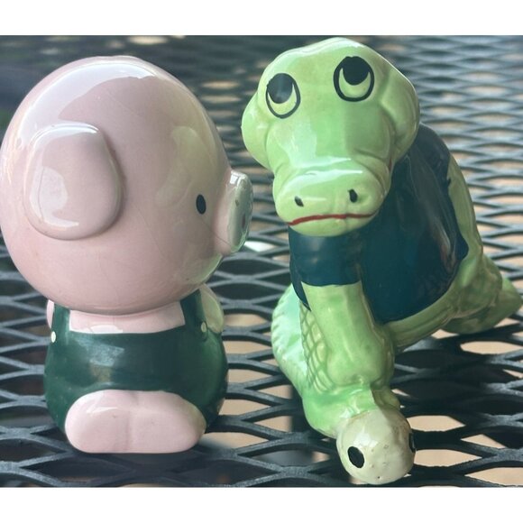 Set of 2 VINTAGE Alligator and Pink Pig Ceramic Collectible Figurines (READ) - Picture 6 of 15